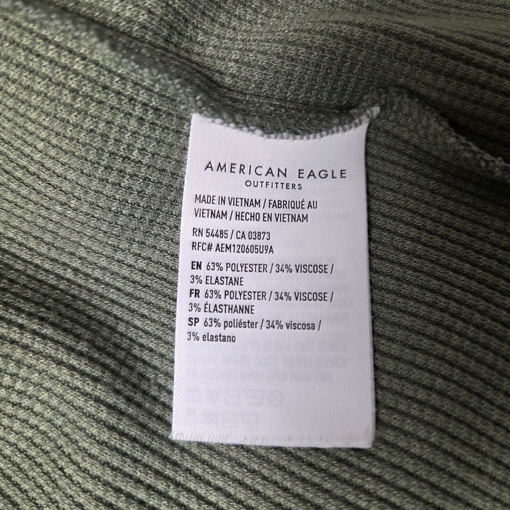 American Eagle Outfitters Women's Green Ribbed Top Size XL - Picture 6 of 6